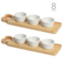 Jogo Tabuas de Molho e Petiscos 6 Ramequins 50ml Porcelana Jogo Tabuas de Molho e Petiscos 6 Ramequins 50ml Porcelana