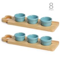 Jogo Tabuas de Molho e Petiscos 6 Ramequins 50ml Porcelana Jogo Tabuas de Molho e Petiscos 6 Ramequins 50ml Porcelana