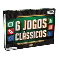 Jogo Tabuleiro 6 Em 1 Xadrez Ludo Dama Trilha Dominó Forca Pais e Filhos