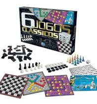 Jogo Tabuleiro 6 Em 1 Xadrez Ludo Trilha Domino Forca
