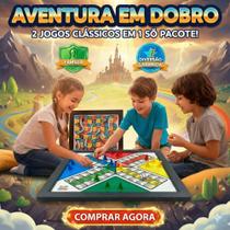 Jogo Tabuleiro Ludo & Trilha Sobe e Desce 2 Em 1 Jogo Tabuleiro Ludo & Trilha Sobe e Desce 2 Em 1