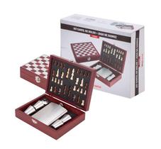 Jogo Tabuleiro Maleta De Xadrez Com Cantil Para Bebidas