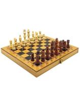 Jogo Tabuleiro Xadrez Dama Gamão Peças de Madeira 3x1 34x34 - Chess Set
