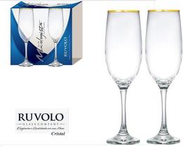 Jogo Taça Champanhe Luxo Cristal Elegance Ruvolo 260ml