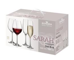 Jogo Taça Cristal 260/520ml Sarah Transparente com 12 Peças Bohemia