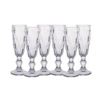 Jogo taca vidro champagne diamond 6pcs x 170ml transparente