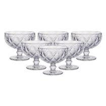 Jogo taca vidro sobremesa diamond 6pcs x 300ml transparente