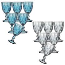 Jogo Taças 340ml Diamond Vidro 6 Peças Água Vinho Suco
