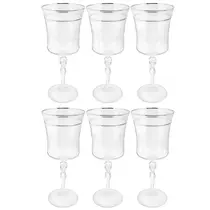 Jogo Taças Água Suco 300ml Kit 6 Peças Grace Cristal Decorado Friso Platino Luxo Jogo Taças Água Suco 300ml Kit 6 Peças Grace Cristal Decorado Friso Platino Luxo