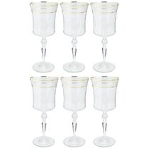 Jogo Taças Água Suco Grace 300ml Kit 4 Peças Cristal Decorado Friso Dourado Jogo Taças Água Suco Grace 300ml Kit 4 Peças Cristal Decorado Friso Dourado