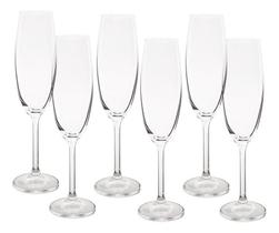 Jogo Taças Cristal Titânio 220ml Conjunto 6 Taças Champanhe Cor Transparente