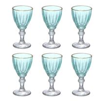 Jogo Taças de Licor Domi Verde Filete Dourado 55 ml Hauskraft