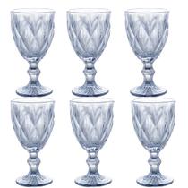 Jogo Taças De Vidro Azul Metalizado Diamond 6 Peças Lyor Jogo Taças De Vidro Azul Metalizado Diamond 6 Peças Lyor