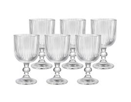 Jogo Taças De Vidro Com Relevo 6 peças 270ml Jogo Taças De Vidro Com Relevo 6 peças 270ml