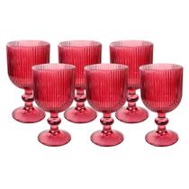 Jogo Taças De Vidro Com Relevo 6 peças 270ml Jogo Taças De Vidro Com Relevo 6 peças 270ml