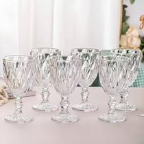 Jogo Taças Diamante Vidro 340ml Copo Diamond Moderno Luxo Jogo Taças Diamante Vidro 340ml Copo Diamond Moderno Luxo