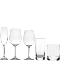 Jogo Taças e Copos Cristal Ecol Gastro 30un com Titânio Bohemia