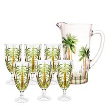 Jogo Taças e Jarra Cristal Palm Tree Hanpaint 7pç Wolff Jogo Taças e Jarra Cristal Palm Tree Hanpaint 7pç Wolff