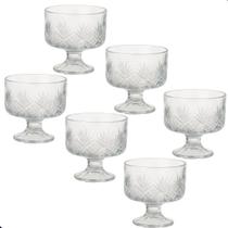 Jogo Taças Em Vidro Sobremesa Sorvete Doces Kit Com 6 Peças