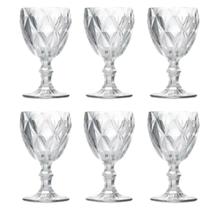Jogo Taças Transparente Vidro 6 Unidades Cristal Diamond 260 Ml Suco Vinho Água Jogo Taças Transparente Vidro 6 Unidades Cristal Diamond 260 Ml Suco Vinho Água