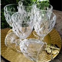 Jogo Taças Transparentes 6 Unidades Cristal Suco Agua Vidro Elegante Sofisticação