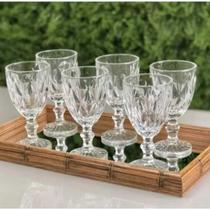 Jogo Taças Transparentes 6 Unidades Cristal Suco Agua Vidro Elegante Sofisticação Jogo Taças Transparentes 6 Unidades Cristal Suco Agua Vidro Elegante Sofisticação