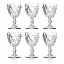 Jogo Taças Transparentes 6 Unidades Cristal Suco Agua Vidro Luxuosas - Time fenix