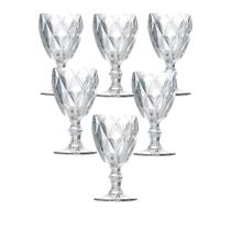 Jogo Taças Transparentes 6 Unidades Cristal Suco Agua Vidro Luxuosas