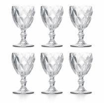 Jogo Taças Transparentes 6 Unidades Cristal Suco Agua Vidro Transparência Impecável diamante Jogo Taças Transparentes 6 Unidades Cristal Suco Agua Vidro Transparência Impecável diamante