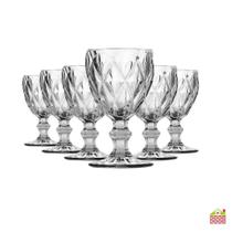 Jogo Taças Vidro Diamond 330ml Transparente Luxo Elegância Mesa Posta Coquetel Presente Jogo Taças Vidro Diamond 330ml Transparente Luxo Elegância Mesa Posta Coquetel Presente