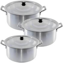 Jogo Tacho Caçarola Grande 26Cm 28Cm 30Cm Feijoada