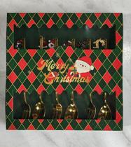 Jogo Talher Natal Sobremesa 15cm C/6 Dourado