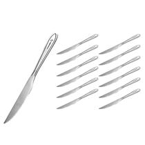 Jogo Talheres 12 Faca Aço Inox Polido Bar Almoço Buffet