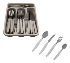 Jogo Talheres 25 Peças Facas Garfos Colheres Sobremesa Inox