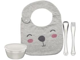 Jogo Talheres Aço Inox Com Babador Le Petit 4pçs Tramontina