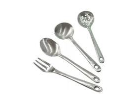 Jogo Talheres Alumínio Fundido Polido 04 Peças Restaurante