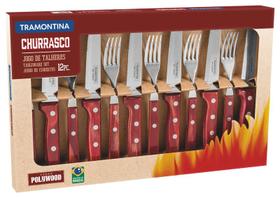 Jogo Talheres Churrasco Jumbo Polywood 12 Peças Tramontina