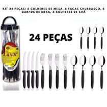Jogo Talheres Faqueiro Curvado Luxor 16/24 Peças Colher, Garfo, Faca - 123Útil