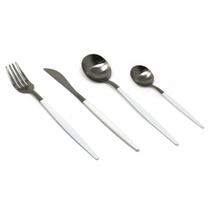 Jogo Talheres Finos Mesa Gourmet Aço Inox Faqueiro Luxo Garfos Facas Colheres Colher de Chá Utensílios Cozinh 16 peças