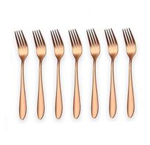 Jogo talheres garfos rose gold 6pçs -mesa