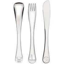 Jogo Talheres Infantis Tramontina Le Petit Inox 3 Peças Desenho Barquinho Barco Garfo Faca e Colher Ergonômicos para Crianças bebê