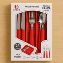 Jogo Talheres Jantar Colher Faca Garfo Comer Pegador Vermelho Cozinha Presente Casa