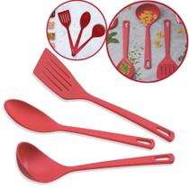 Jogo Talheres Tramontina Utensílios Nylon 3 Peças Vermelho Jogo Talheres Tramontina Utensílios Nylon 3 Peças Vermelho