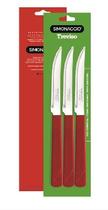 Jogo talheres vermelho treviso kit com 18 unidades
