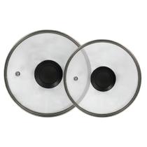 Jogo Tampas Vidro Avulsas Resistentes 30cm & 32cm Para Panelas Frigideira