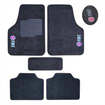 Jogo Tapete Acarpetado Logo Bordado Fiat Ecotap Eloin - 5 Peças