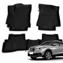 Jogo Tapete Automotivo 3D TPE Borda Alta Nissan Kicks 2016 2017 2018 2019 2020 2021