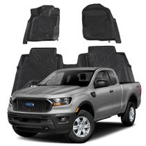 Jogo Tapete Automotivo 3D TPE ShockTap Ford Ranger 2018 2019 2020 2021 2022