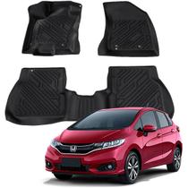 Jogo Tapete Automotivo 3D TPE ShockTap Honda Fit 2014 2015 2016 2017 2018 2019 2020 2021