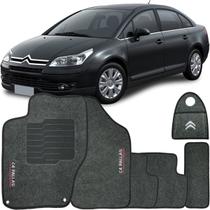 Jogo Tapete Automotivo Carpete + Lixeira Citroen C4 Pallas 2008 à 2013 Soft Logo Bordado Grafite